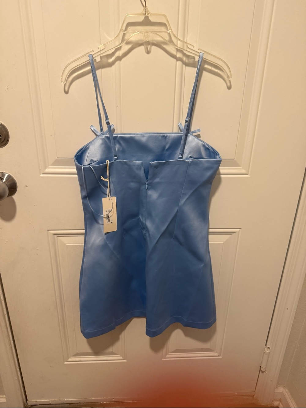 Altar'd State Powder Blue Satin Slip Mini Dress